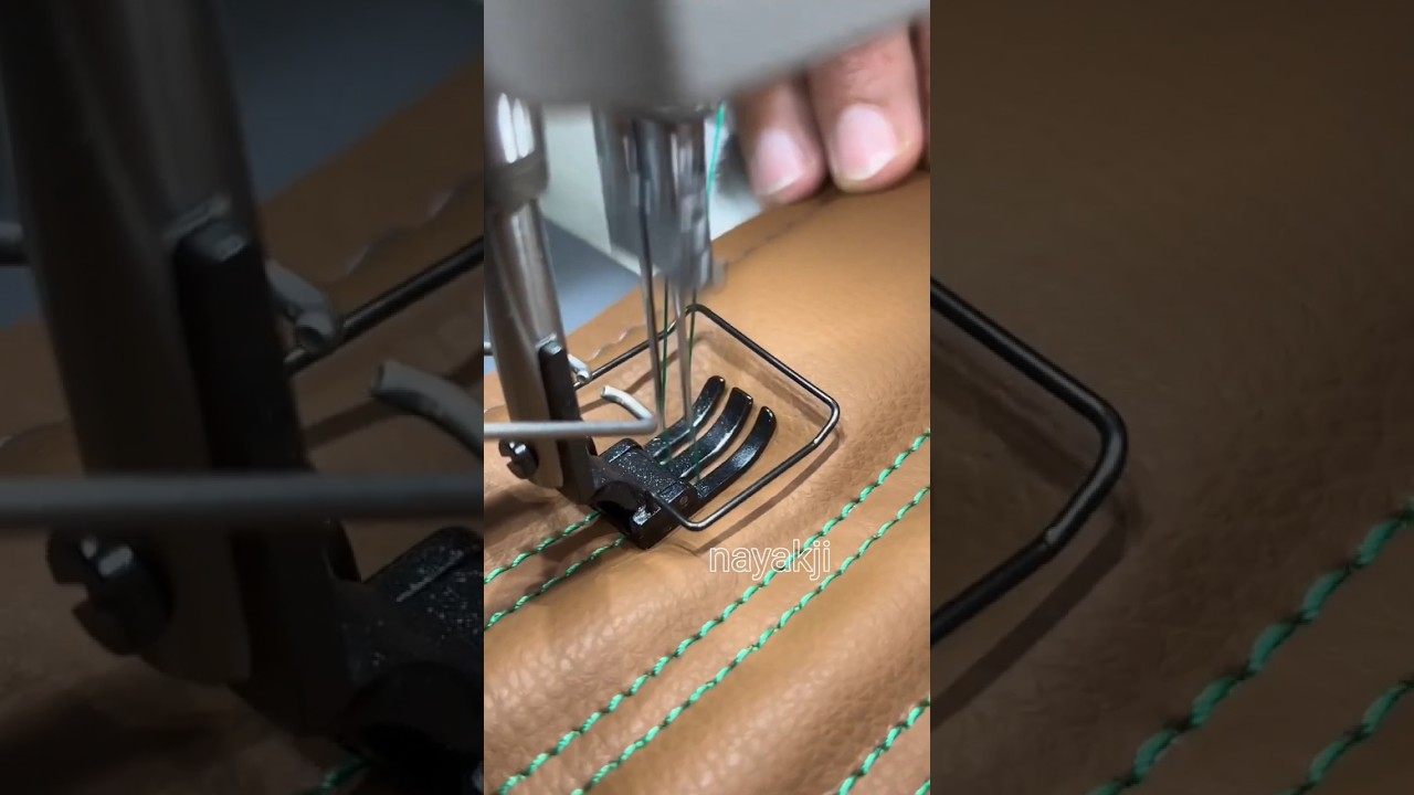 double needle lockstitch heavy duty stitching machine #zoje #sewingequipment #doubleneedleheavyduty