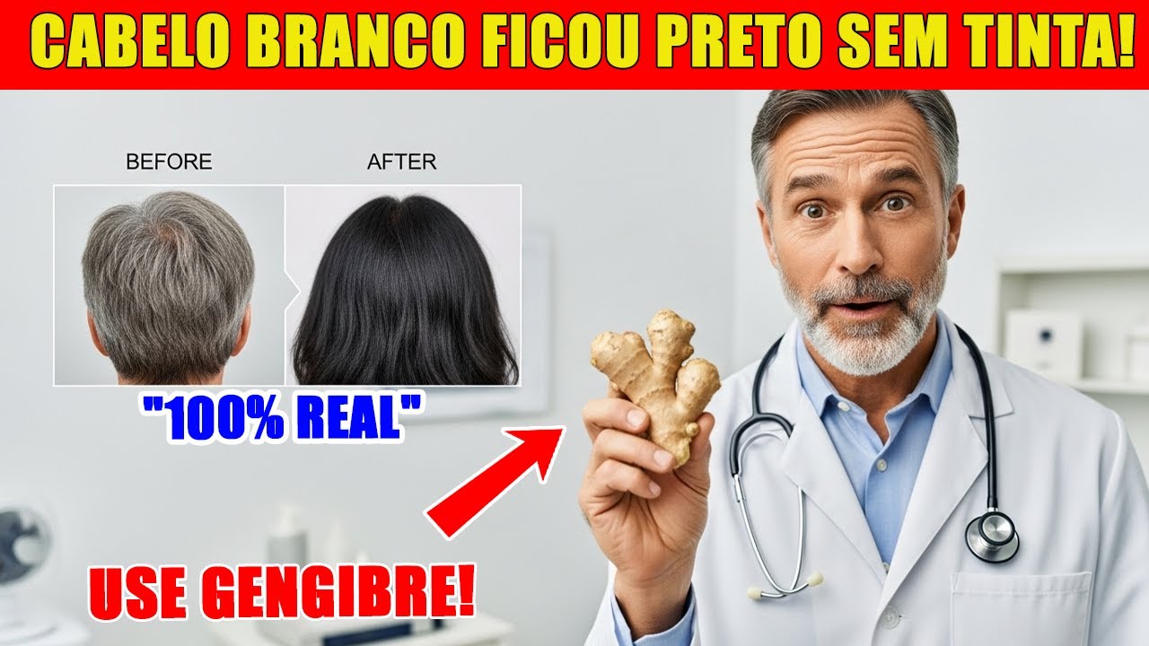 ADEUS Cabelos Brancos! O Segredo do Gengibre para Restaurar a Cor e Acabar com a Queda