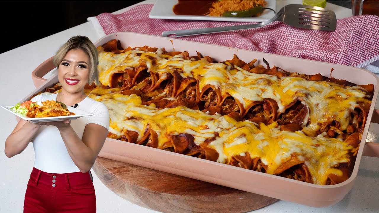 The Best RESTAURANT STYLE RED  CHICKEN ENCHILADAS You Can Make at HOME, Claudia’s SPECIAL ♥️