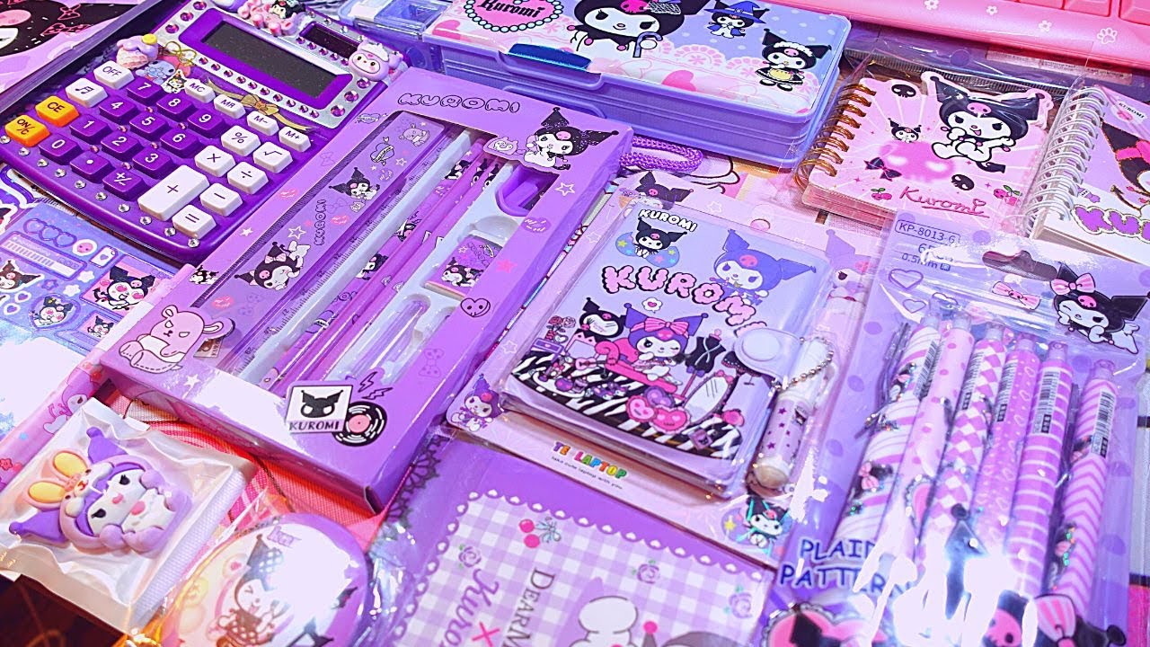 Распаковка канцелярских товаров Kuromi Stationery Haul ASMR 💜🔮 | Моя коллекция Sanrio