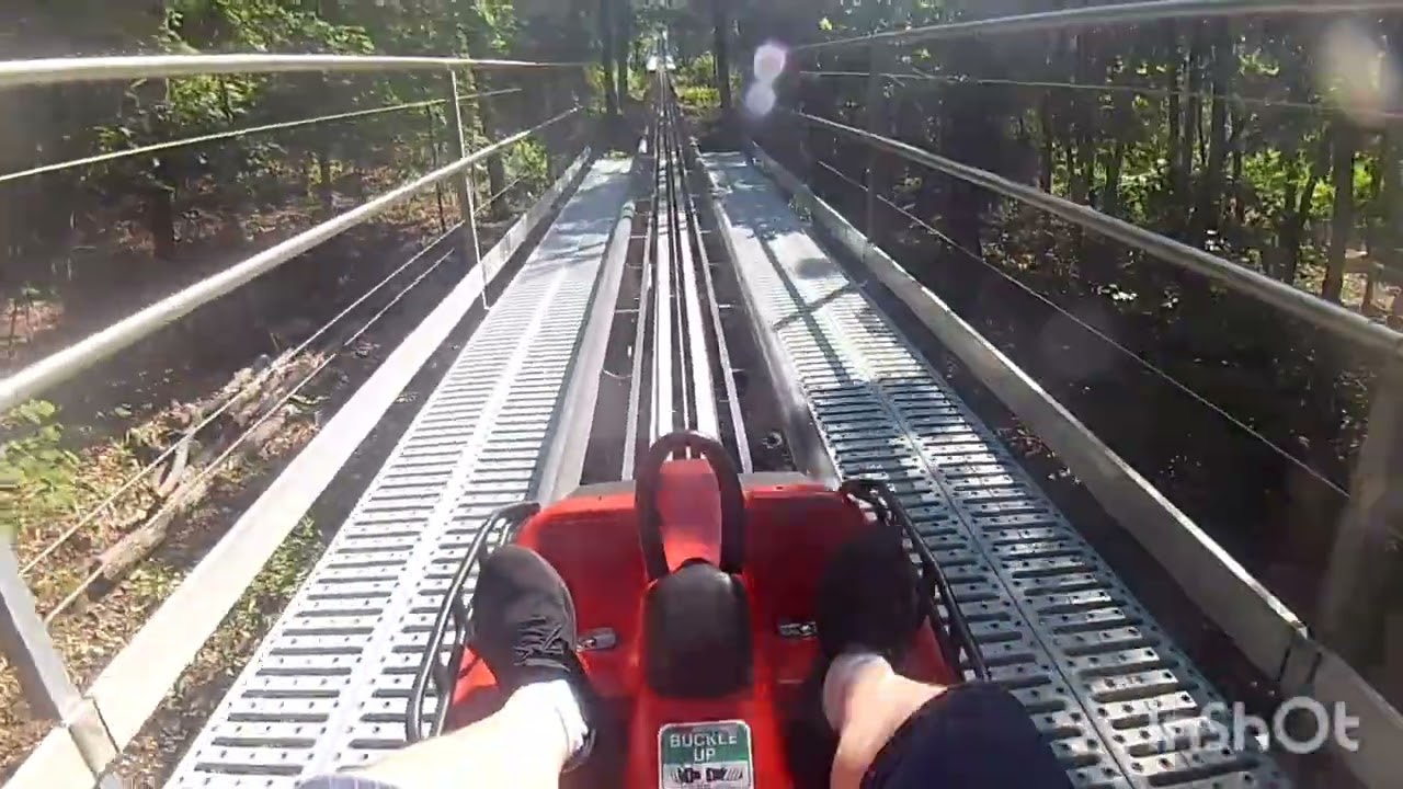 POV Copperhead mountain coaster in Branson, Mo #mountaincoaster #bransonmo #downhill