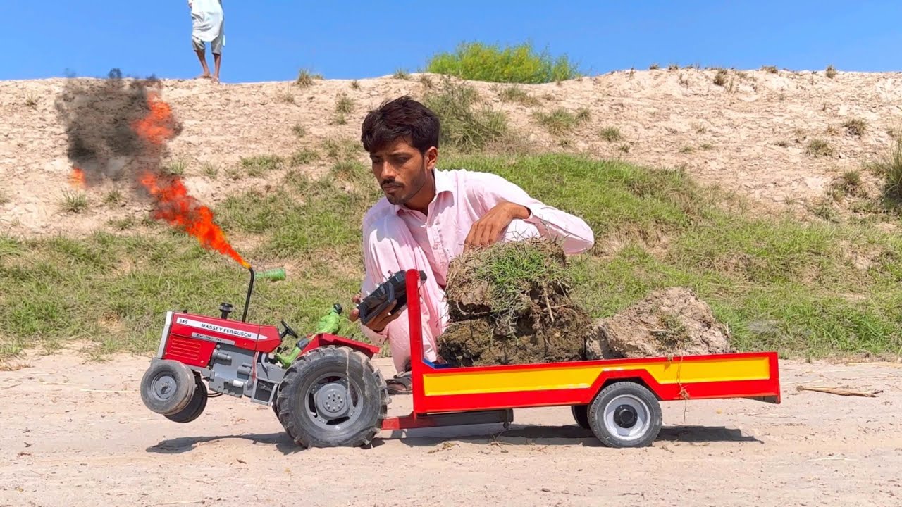mf 385 tractor pulling heavy loaded trolley | Massey Ferguson | Tractor Credit @Ministar786Diy