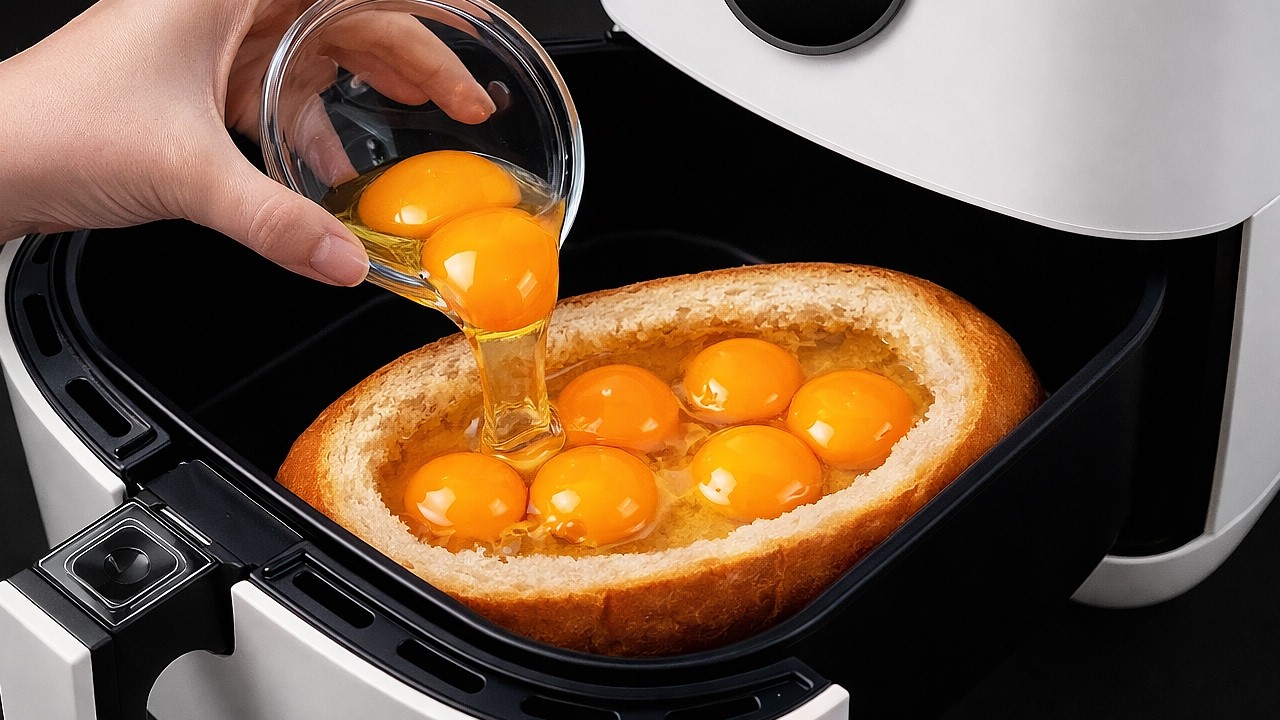 Einfach Eier ins Brot gießen ein Airfryer! Das alte Rezept meiner Oma ist genial!