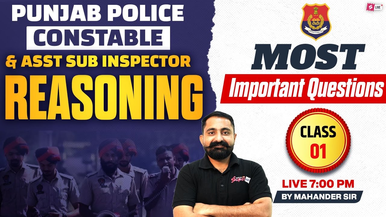 Punjab Police Constable Exam Preparation 2026 | Punjab Police Reasoning Class | Top 1000+ Questions