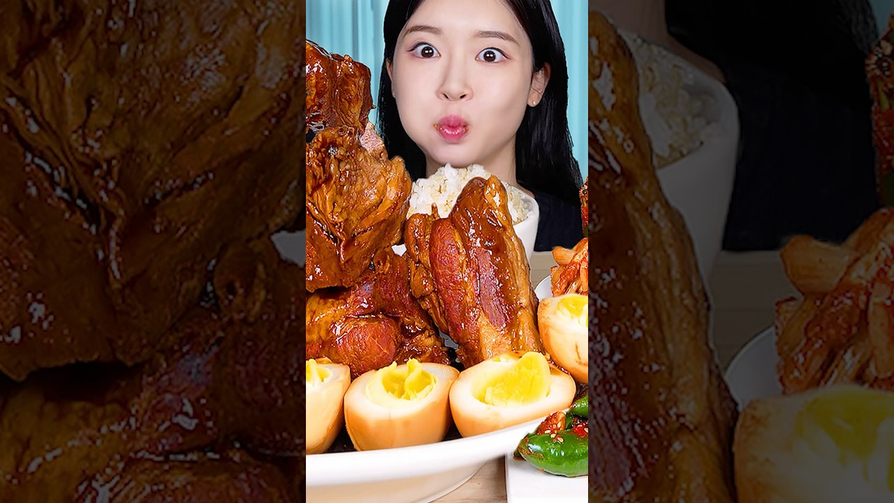 레전드조합 ✨ 통가브리살조림 🍖 (ft. 매운 고추김치 & 파김치) 먹방! Braised Whole Pork Jowl & Spicy Kimchi 🔥