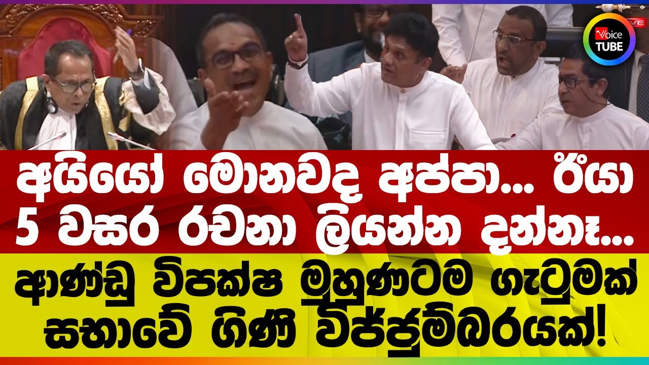 අයියෝ මොනවද අප්පා | 5 වසර රචනා ලියන්න දන්නෑ | ආණ්ඩු විපක්ෂ මුහුණටම ගැටුමක් | සභාවේ ගිණිවිජ්ජුම්බරයක්