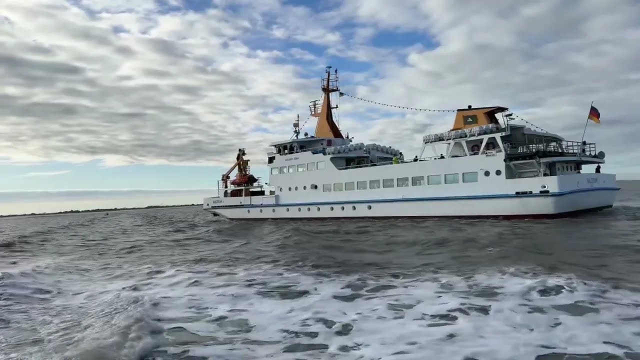Seebäderschiff Baltrum III (Passagierschiff, Fähre) Neßmersiel nach Baltrum und zurück ASMR