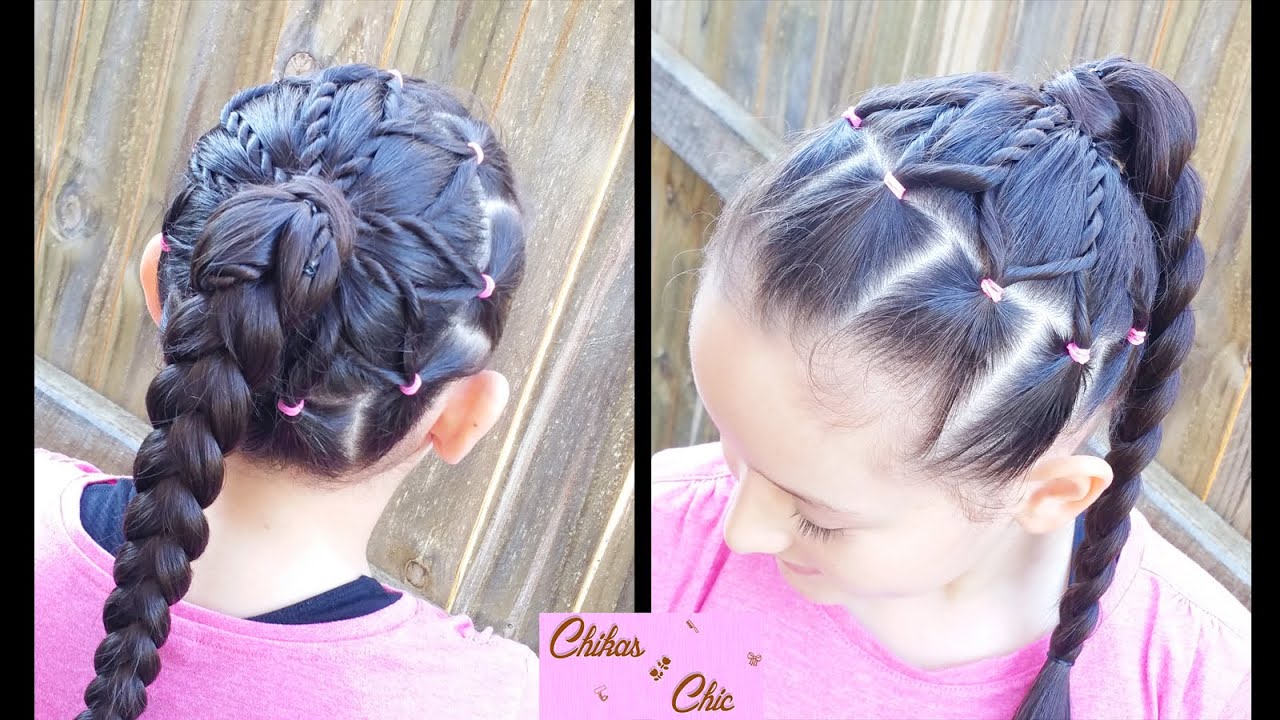 Cola Trenzada en Flor | Peinados para Colegio | Trenzas | Peinados para Niñas