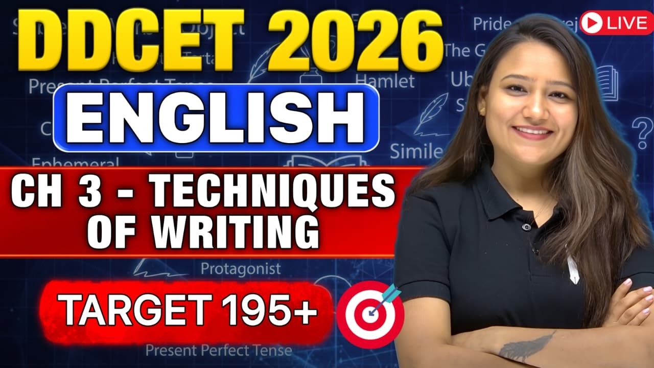 DDCET 2026 📢 ENGLISH 🔥 TECHNIQUES OF WRITING 🚀 MCQ 🚀 TARGET 195+ 💯 BHUMI MA'AM