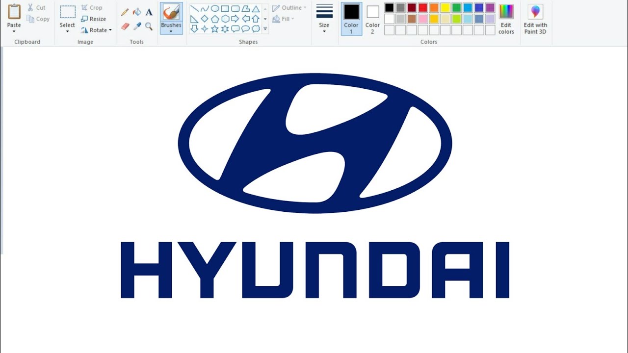 How to draw Hyundai Logo in computer | Hyundai Car Logo Drawing.
