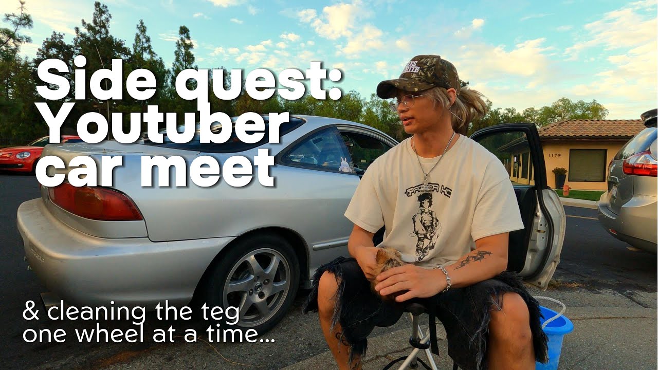 youtuber car meet & first try polishing wheels | integra vlog 2