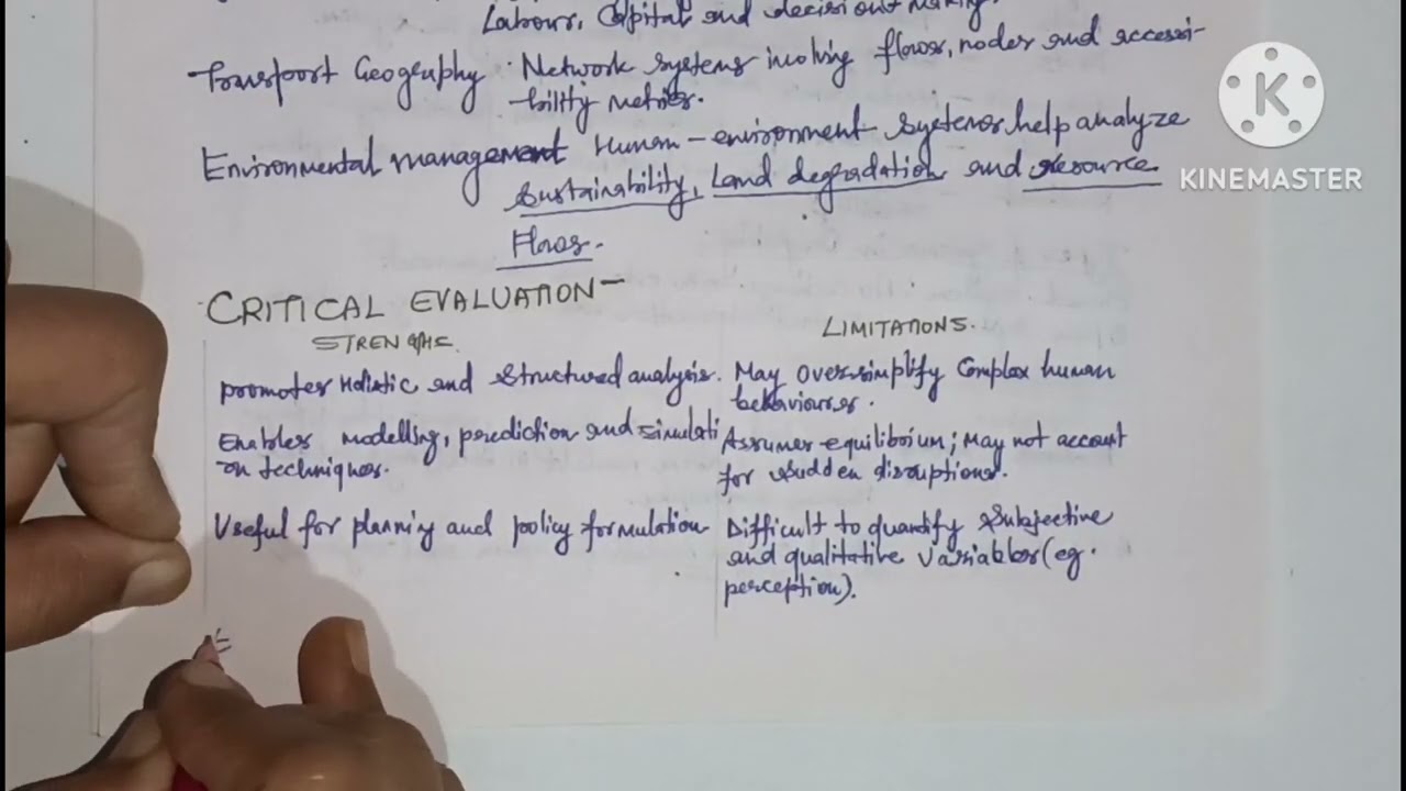 ✍️✍️✍️Systems analysis of human Geography part 2