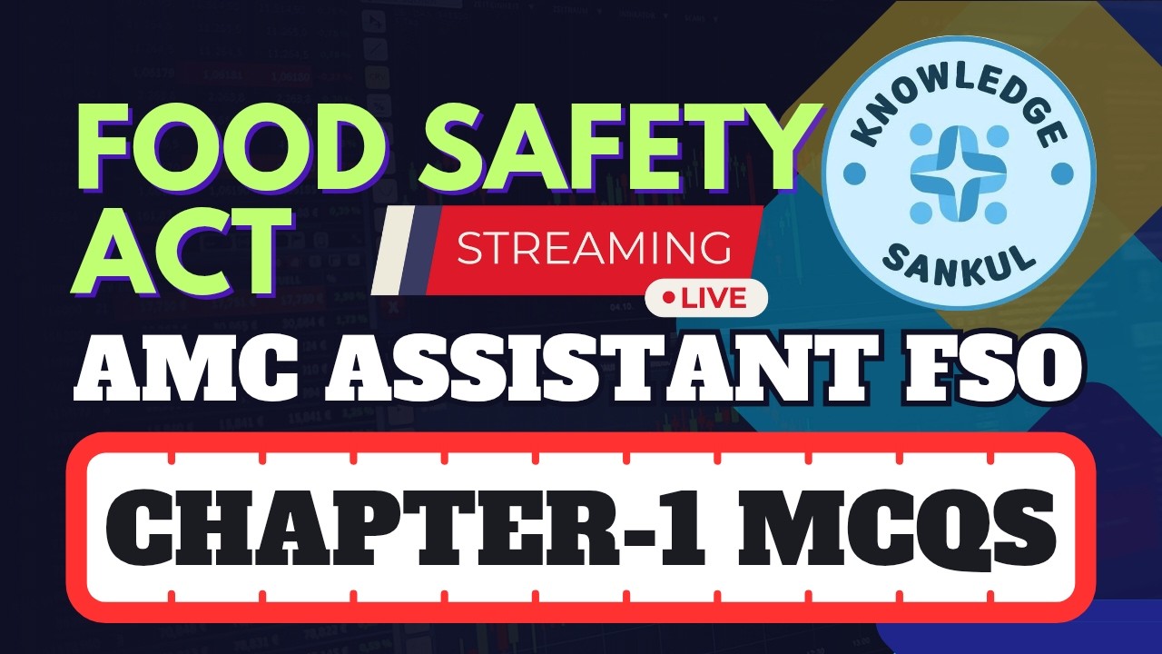 🟢CH-1 MCQs, FOOD SAFETY ACT 2006 | સહાયક ફૂડ સેફટી ઓફિસર | AMC ASSISTANT FOOD SAFETY OFFICER 2026