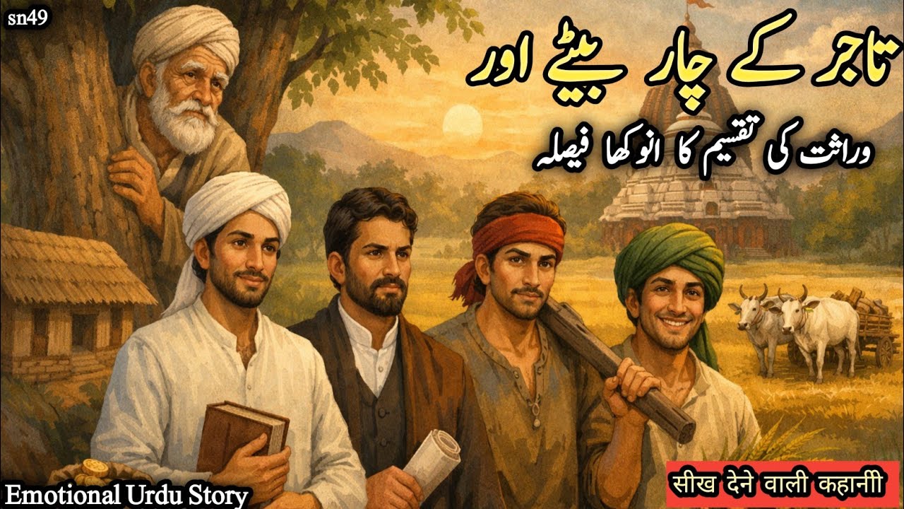 Tajir Ke Chaar Baitay Aur Warasat Ki Taqseem Ka Qissa | urdu moral stories | urdu Hindi kahaniya