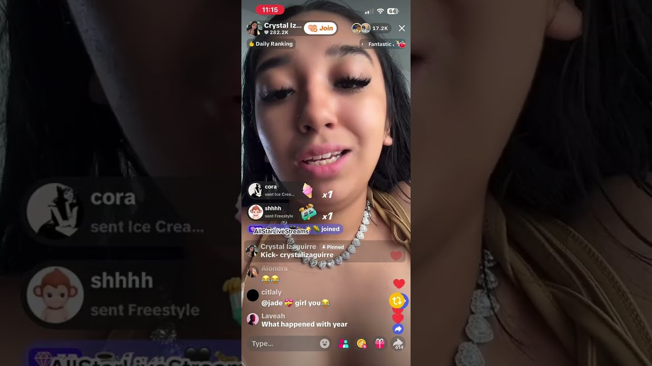 Кристал Исагирре: счета и наложения, Бразилия, TikTok Live, 25 мая.