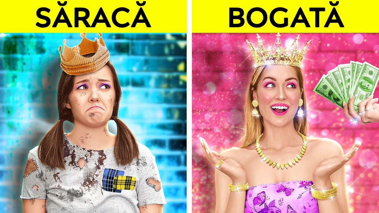 CUM SĂ DEVII O PRINȚESĂ? || Trucuri creative pentru părinți bogați vs săraci! Idei DIY by 123 GO!