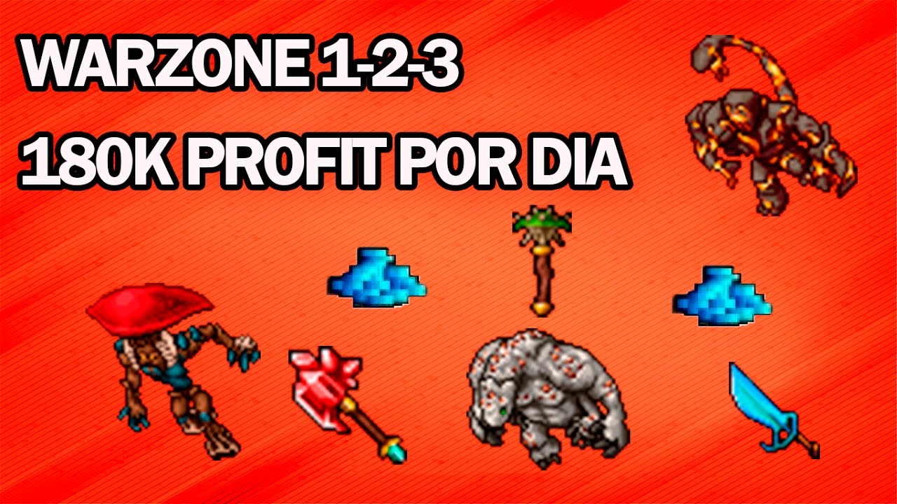 Tibia - Warzone 1,2 e 3 (180K de lucro por dia)