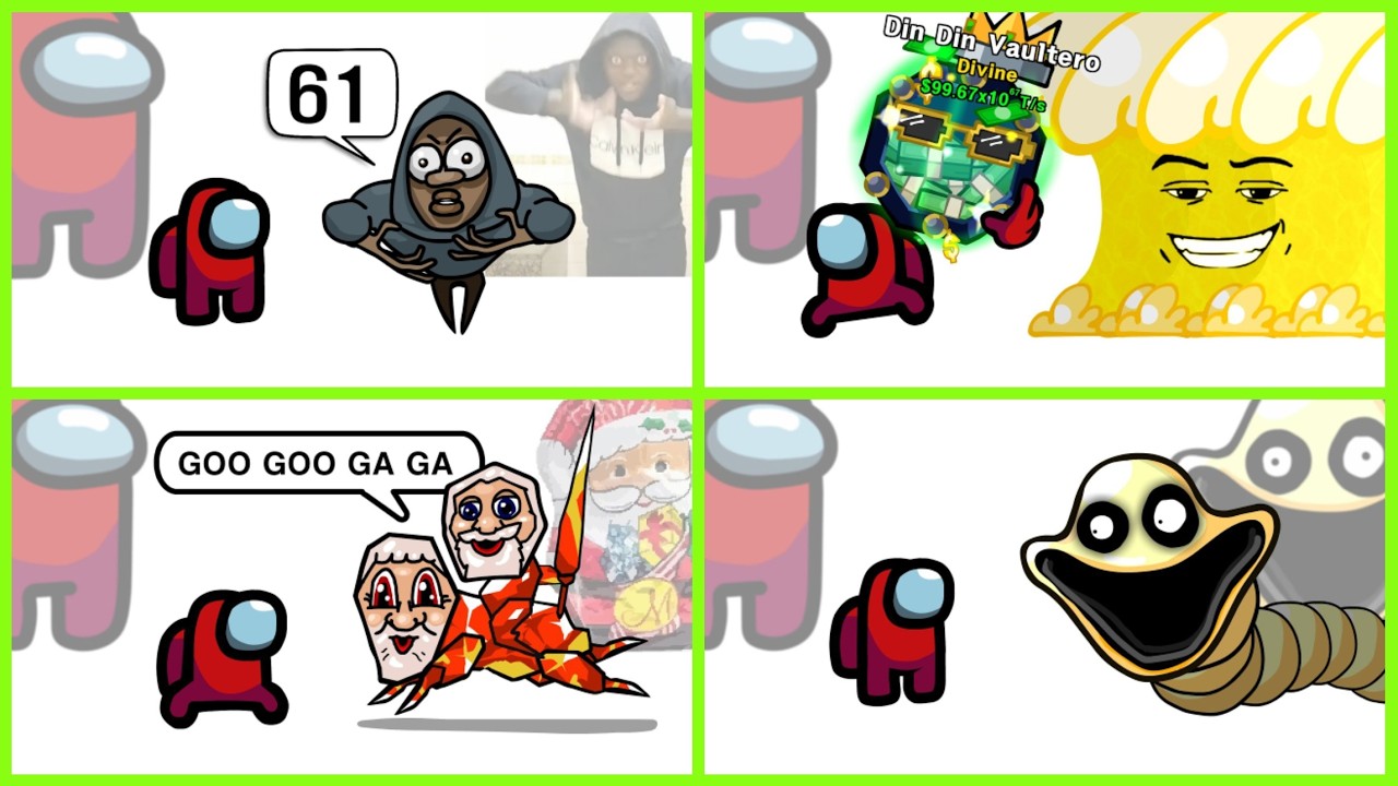 Mini Crewmate Kills Italian Brainrot Characters - Part 1-4 | Among Us