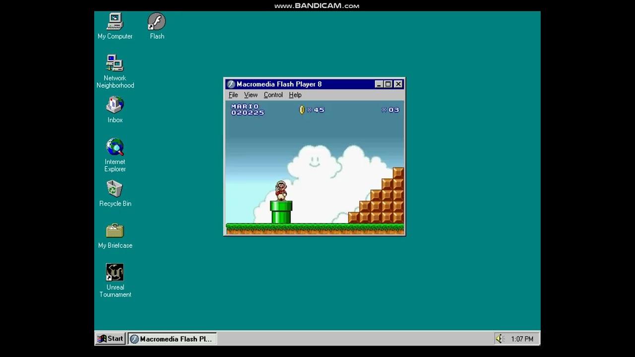 Super Mario Flash (testing Flash in PCem)