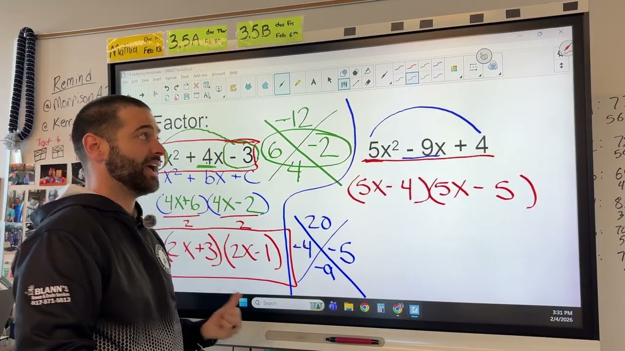Algebra 1: Factoring trinomials