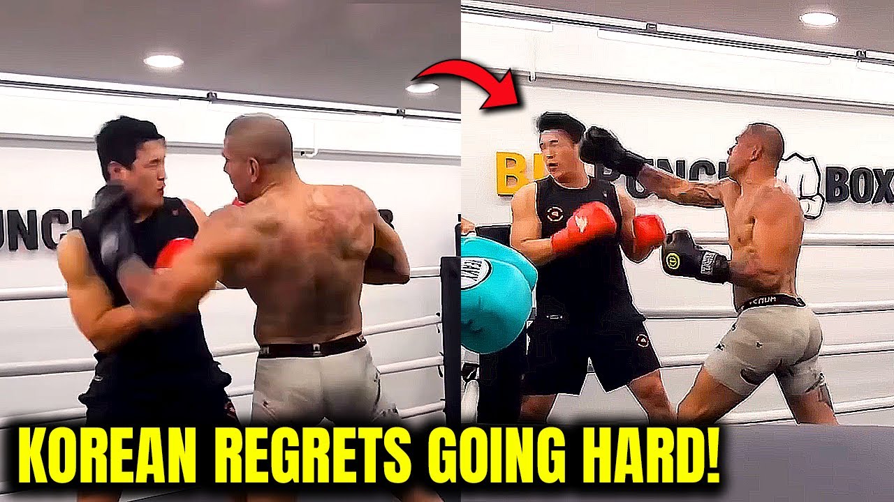 Алекс Перейра нападает на корейского боксера в тяжелом спарринге!