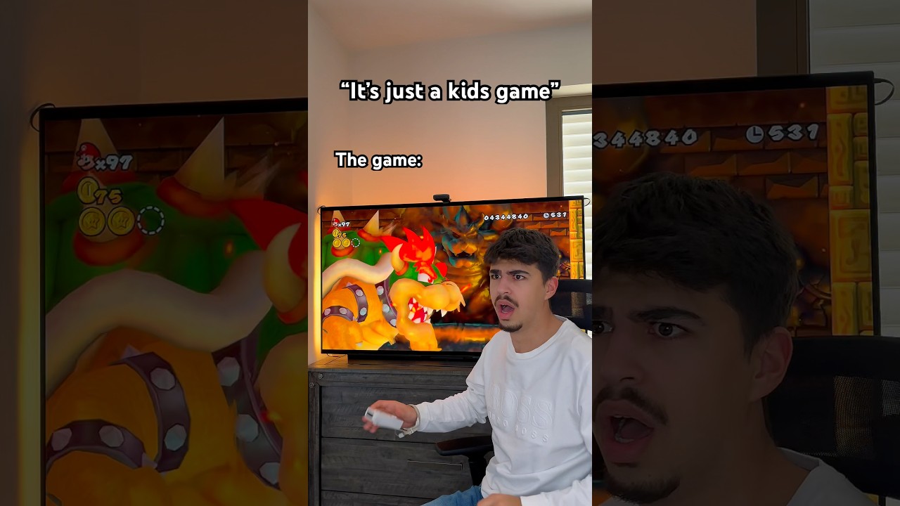 THIS is the MOST shocking moment in Mario Bros WII 😱 #gaming #wii #mariobros #supersmashbros