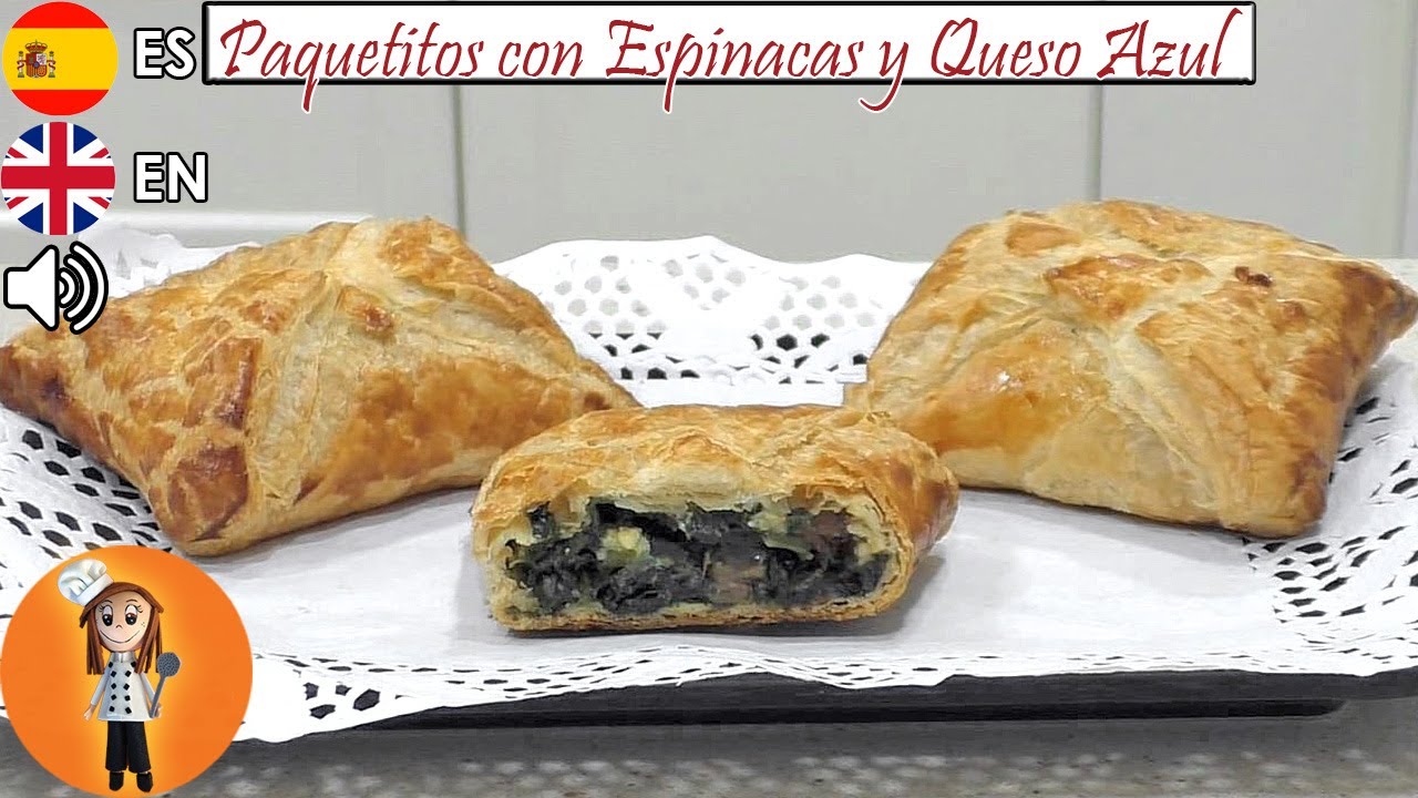 Paquetitos de Hojaldre con Espinacas y Queso Azul | Receta de Cocina en Familia