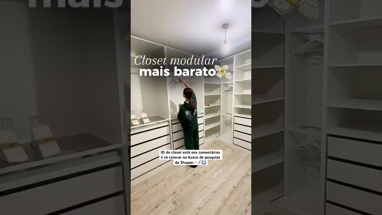 O closet dos sonhos na shopee barato🥹🤌 #closet #quarto #decoracao