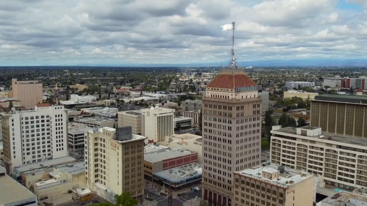 Aerial View of DOWNTOWN Fresno, CA -  DJI Mavic Mini