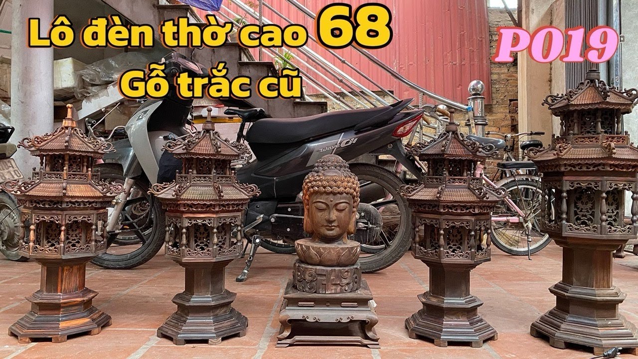 Giới thiệu lô đèn thờ cao 68 trắc đen đỏ hàng vừa xong// Tượng gỗ trắc Thế Quyết 0396205625