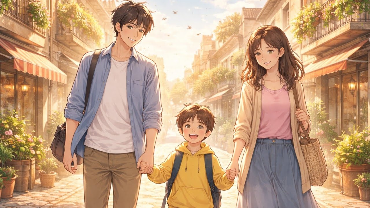 Simple City Life with Family | A Cozy Ghibli-Style Day