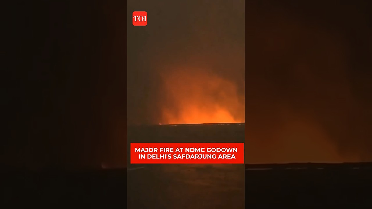 Massive Fire Breaks Out At NDMC Godown Near Safdarjung Flyover Of Delhi