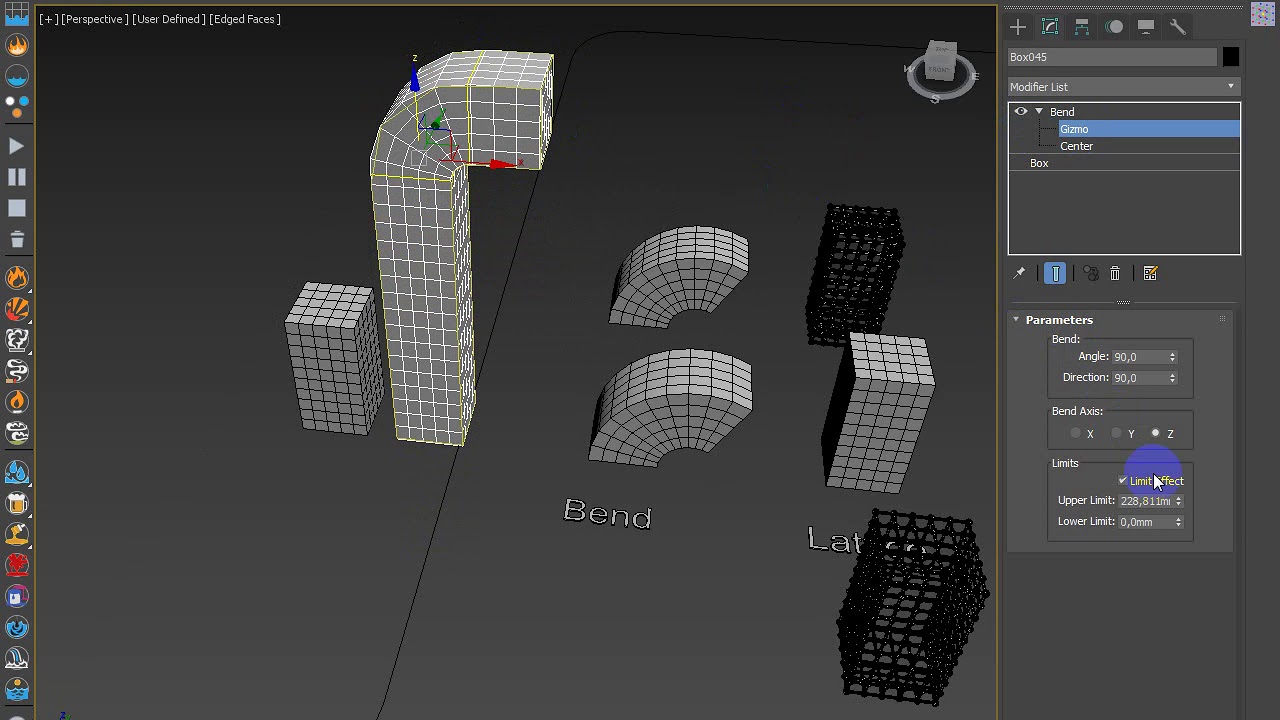 Модификатор Bend в 3Ds max 2018