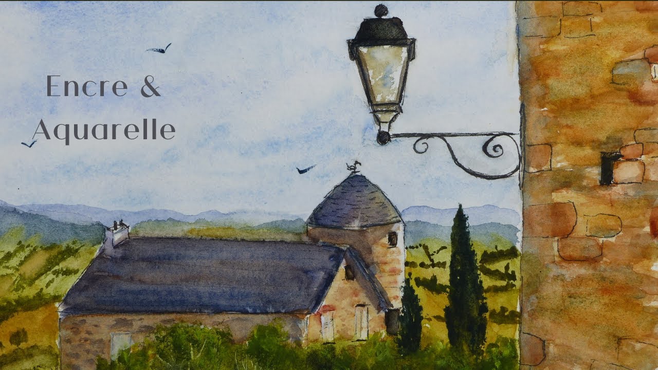 Aquarelle : Paysage du Limousin