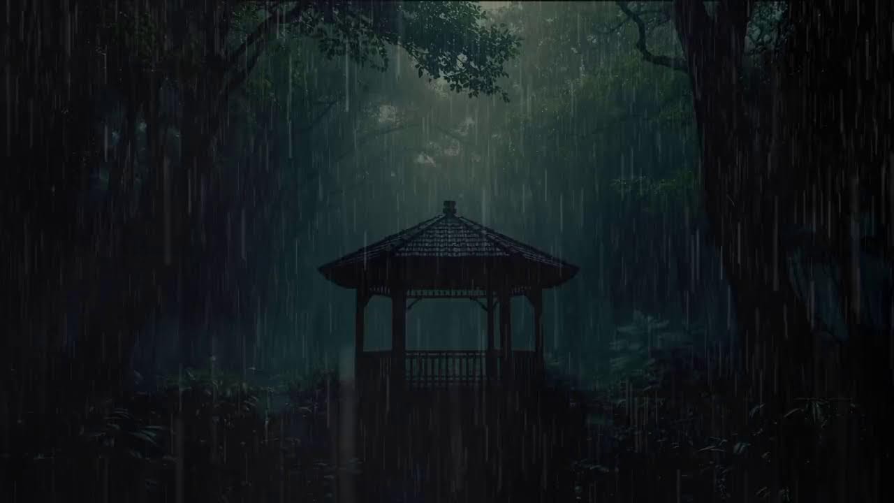 Heavy Rain in the Forest at Night 🌙 Instantly Fall Asleep | Stress Relief Sounds