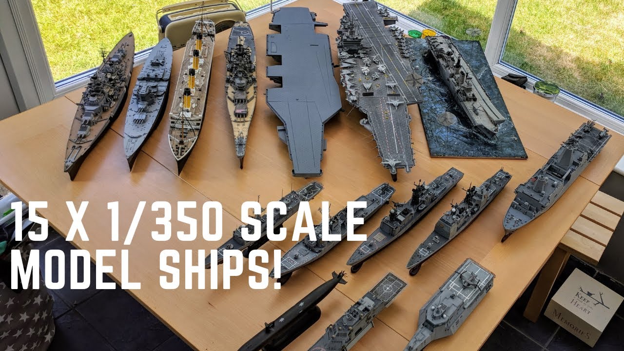 Huge 1/350 Scale Model Ship Fleet - 15 Ships!