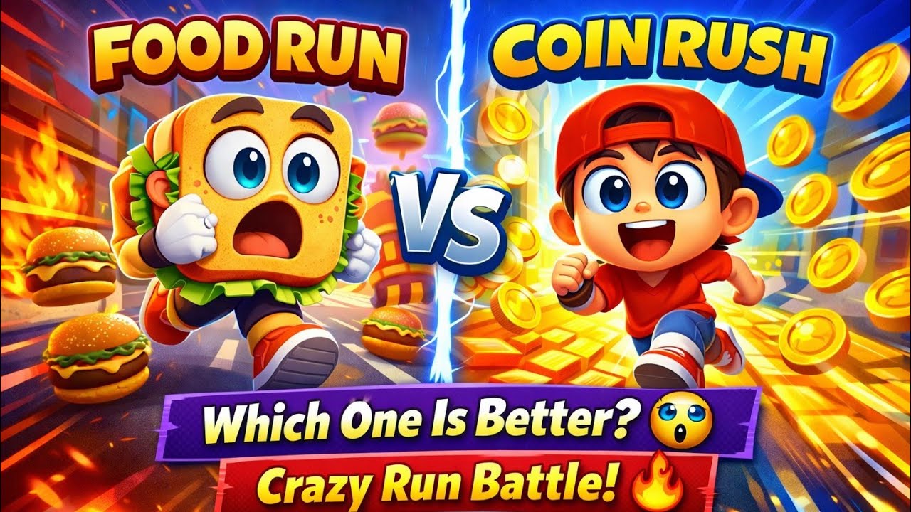 Food Run 🥪 vs Coin Rush 💰 | You Won’t Believe the Winner! 😲 Food Run vs Coin Rush Gameplay. 