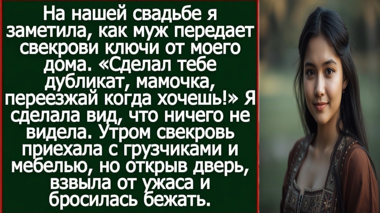 На нашей свадьбе я заметила, как муж передает свекрови ключи от моего дома.