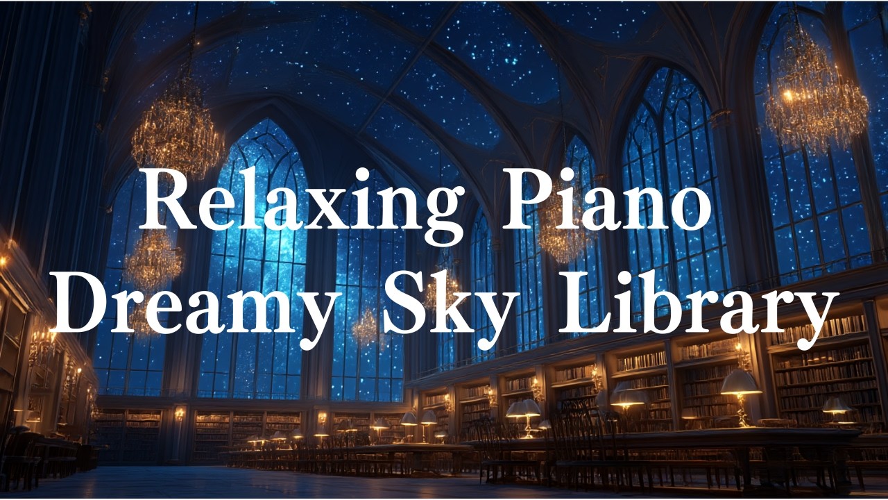 【PianoBGM】Relaxing Piano Dreamy Sky Library  #sleepingbgm #nightbgm #pianobgm