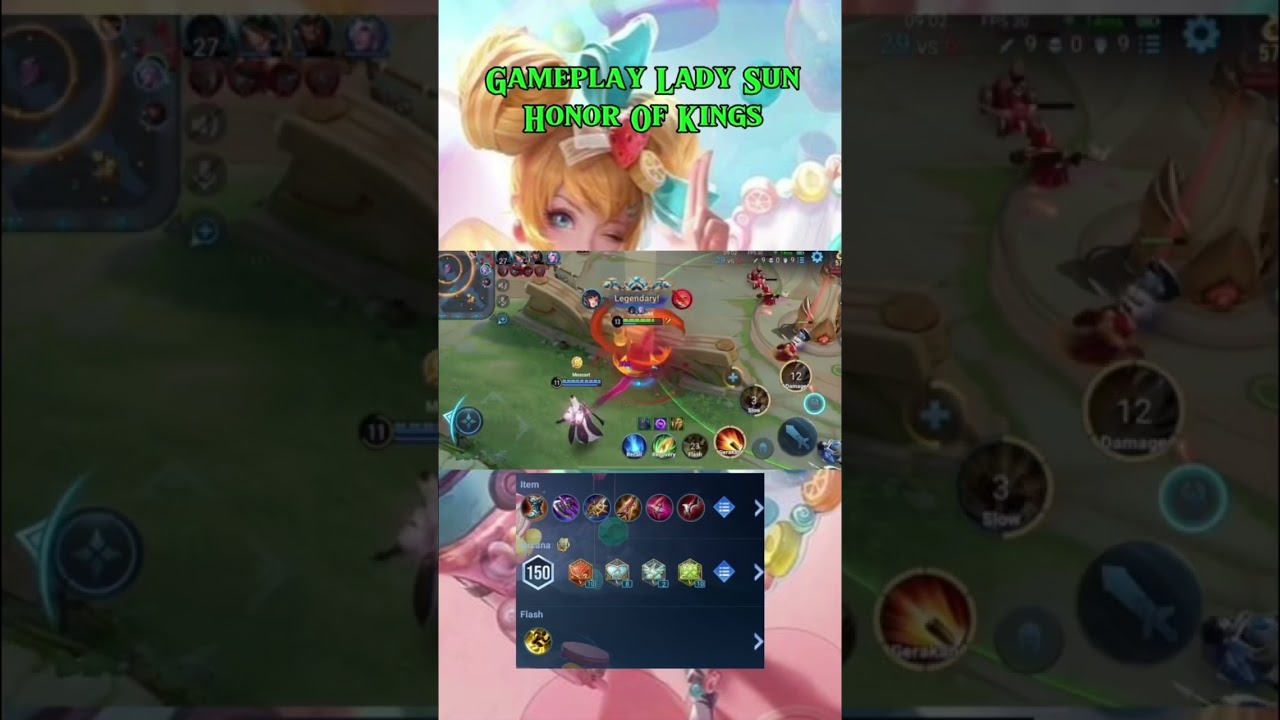 Honor Of Kings : Gameplay Lady Sun | Farm Lane #ladysun #hokstudio #honorofkings #hok #moba #game