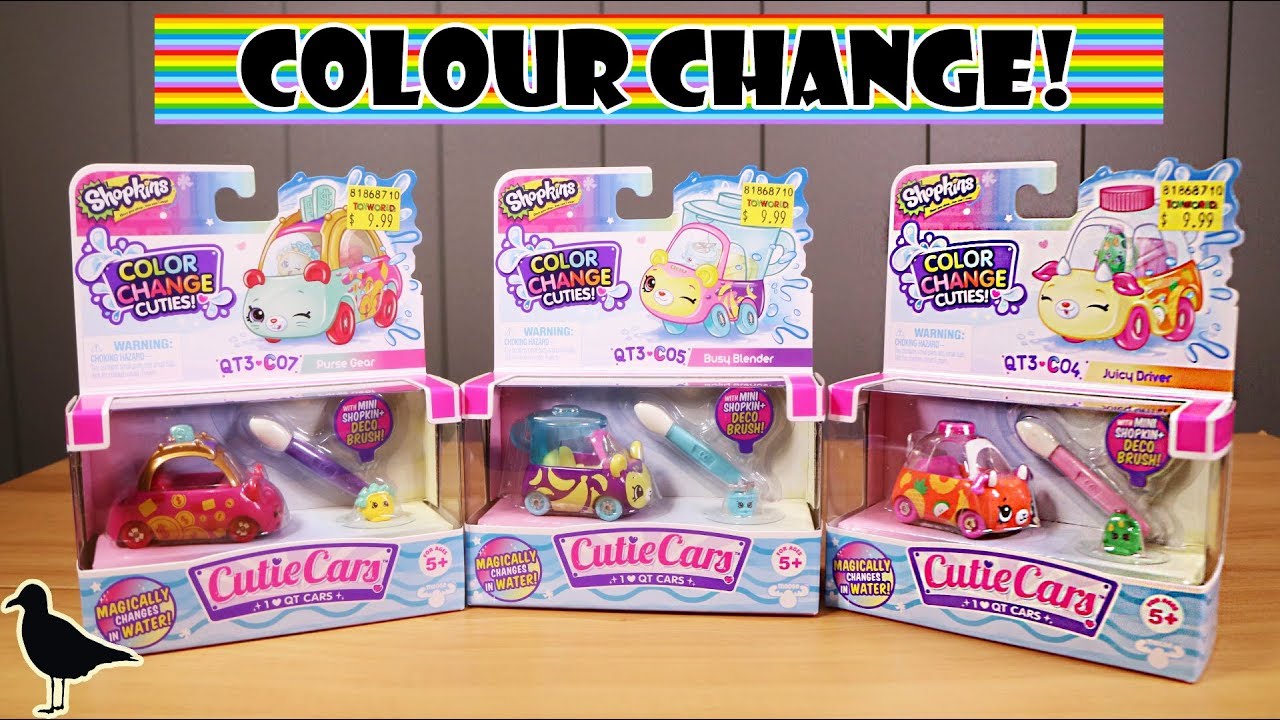 Shopkins Series 3 Cutie Cars Color Change Cuties Toy Unboxing | Birdew Reviews