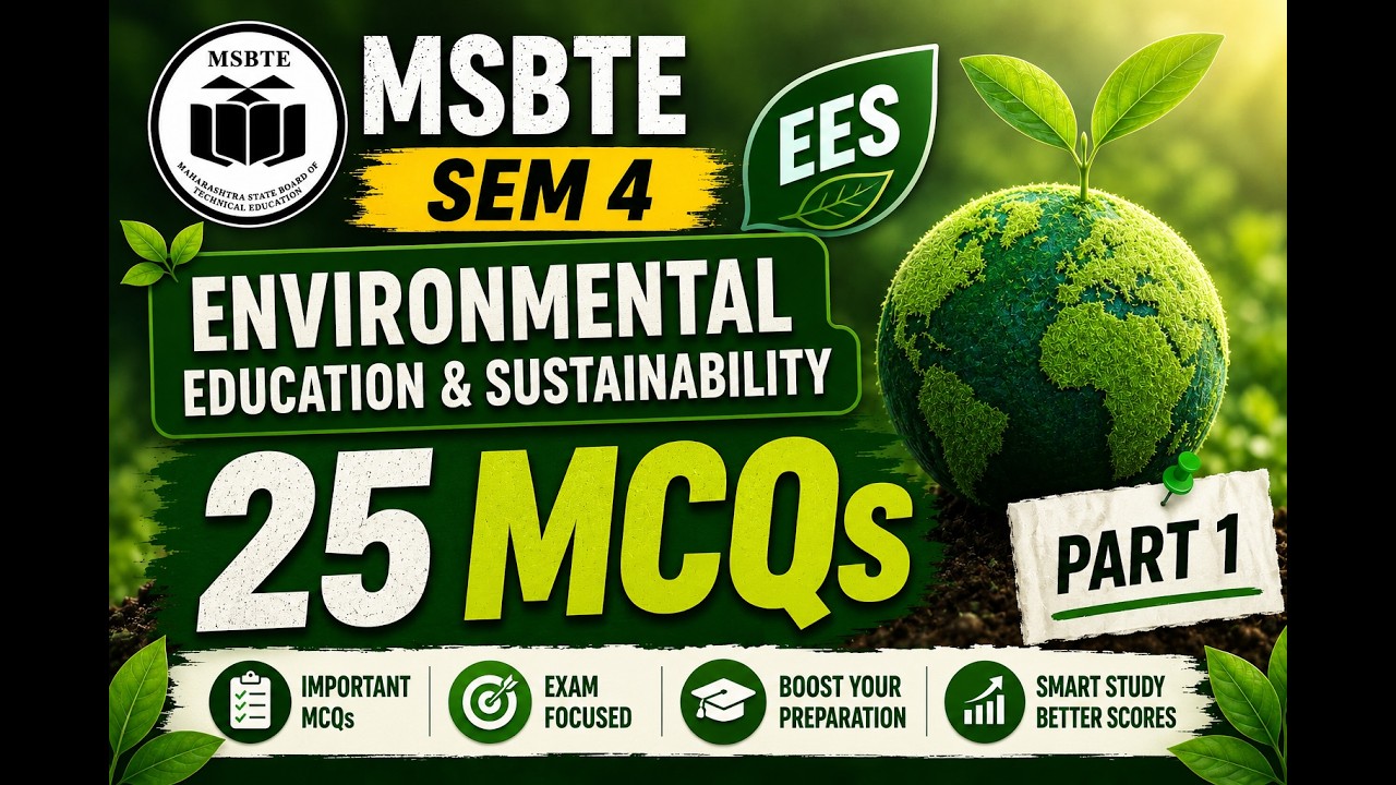 EES | MSBTE SEM 4 | 25 Most Important MCQs 🔥 | MSBTE SEM 4 K Scheme | Part 1