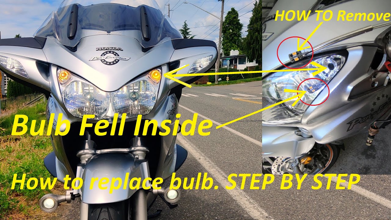 Honda ST1300 Front Park Bulb FELL INSIDE Headlight Assembly HOW TO LED Bulbs 194 & H4 H3