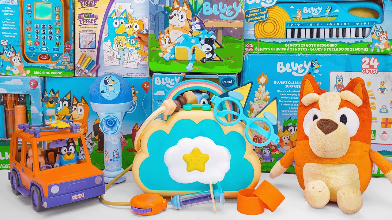 Bluey Toy Collection Unboxing Review 🐾 Bluey Cloud Bag Doctor Set & Bluey Ring Ring Phone