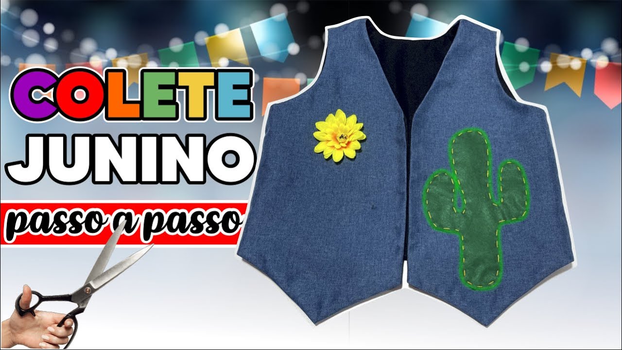 Como Fazer Colete Infantil para Festa Junina [MOLDE FÁCIL] 🔥
