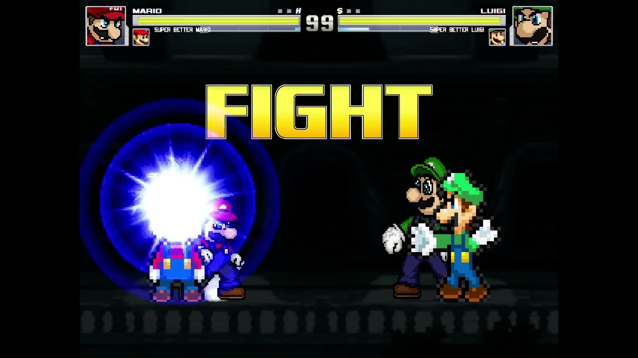 Batalha De Mugen#141 Super Mario ZM/Super Better Mario VS Super Luigi ZM/Super Better Luigi