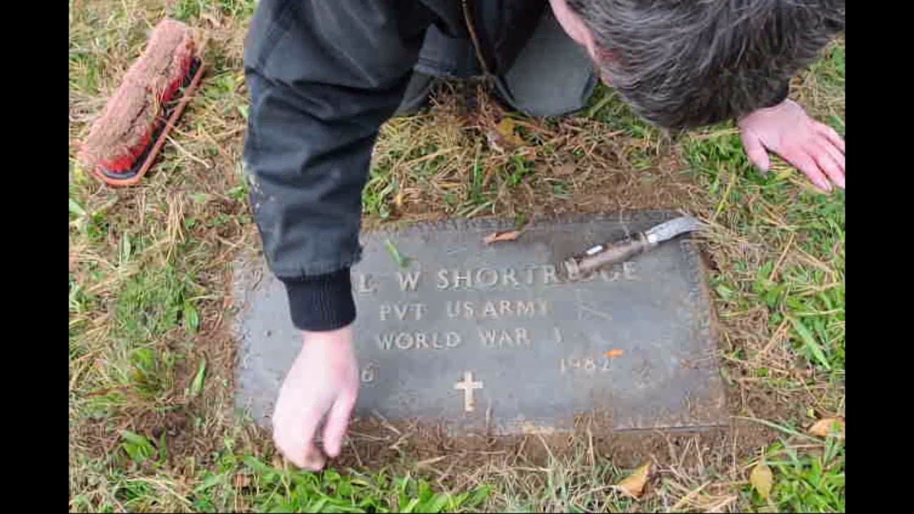 Gravesite cleaning with Joe Shortridge