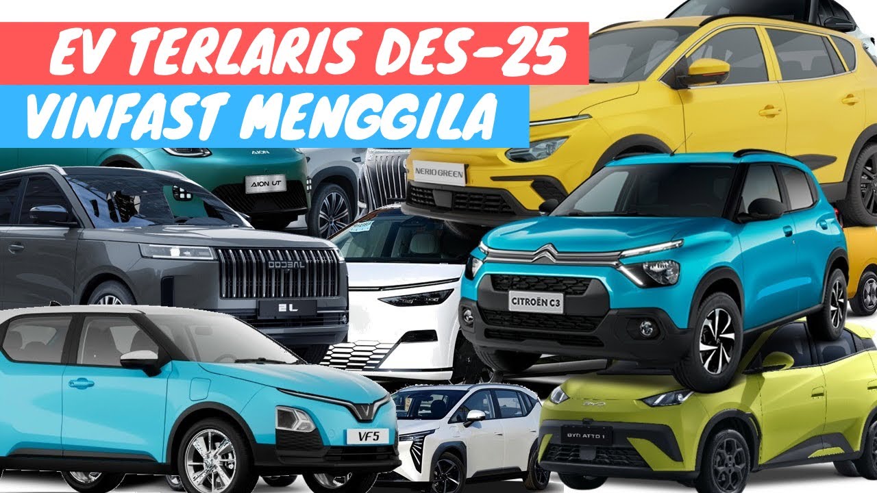15 Mobil Listrik Terlaris Bulan Desember 2025 Indonesia