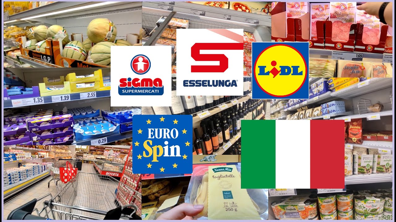🇮🇹 COMPILATION Grocery Shopping in Italy at Esselunga Eurospin Lidl and Sigma with Prices