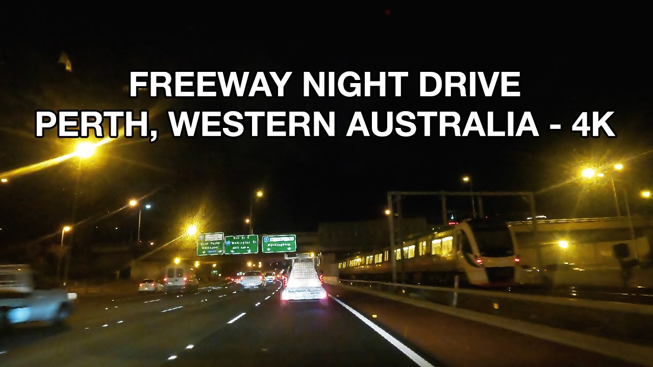 Freeway Night Drive - Perth, Western Australia - [4K]